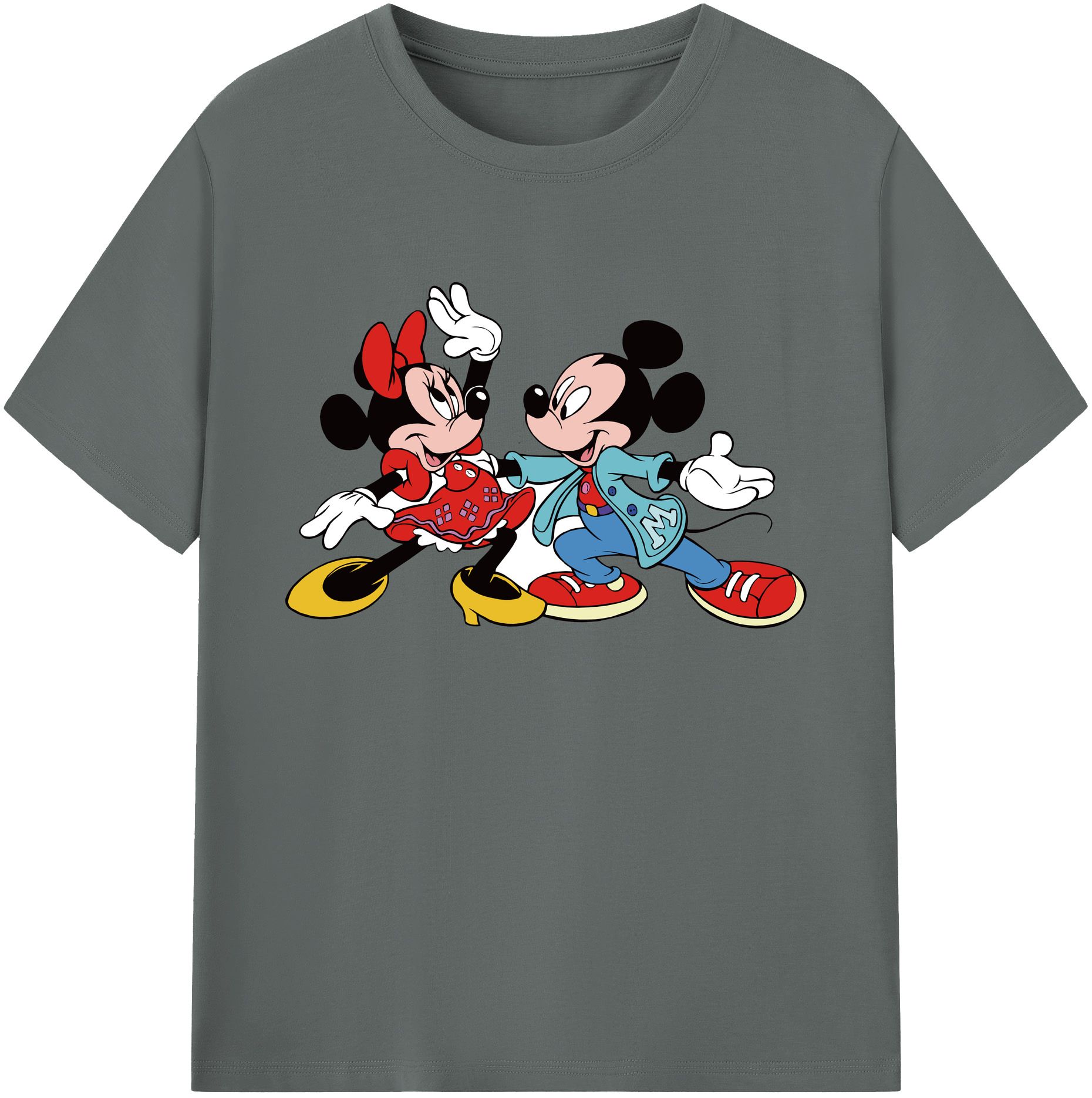 ミッキーマウス Mickey Mouse 綿100％ メンズ半袖Tシャツ｜肌触りやわらか＆通気性
